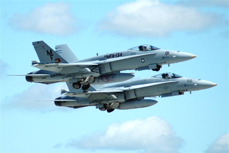 DSC_2959.JPG - Two F-18 from VMFA-134 during take off 